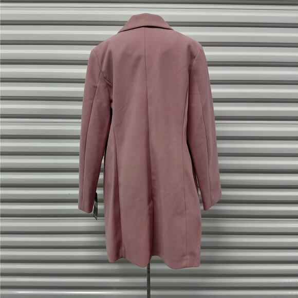 Halitech Womens Coat XL Pink Long Wool Blend Button Front Classic Peacoat NWT - Picture 3 of 9